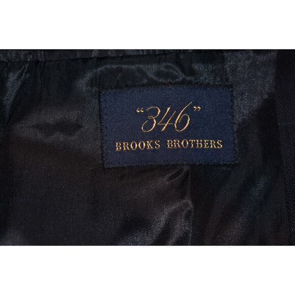 BROOKS BROTHERS 346 $298 Navy‎ Check Wool Sport Coat Men's 42 Short - Picture 4 of 6